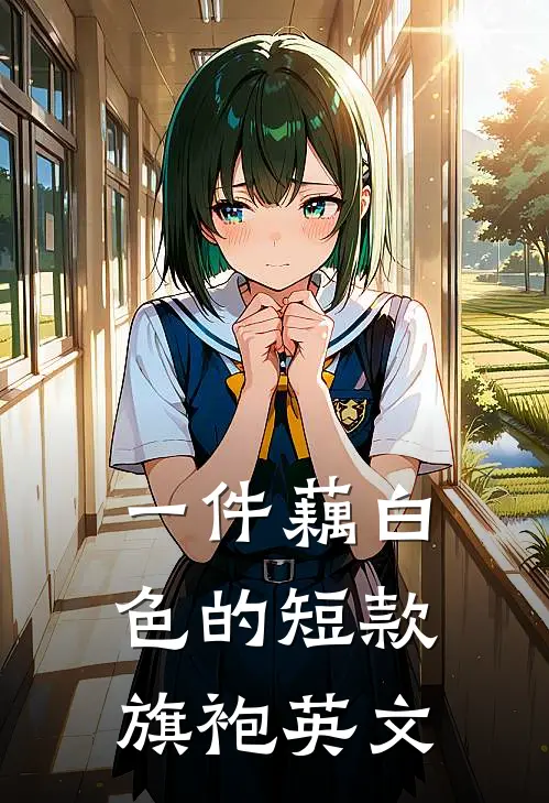 一件藕白色的短款旗袍英文