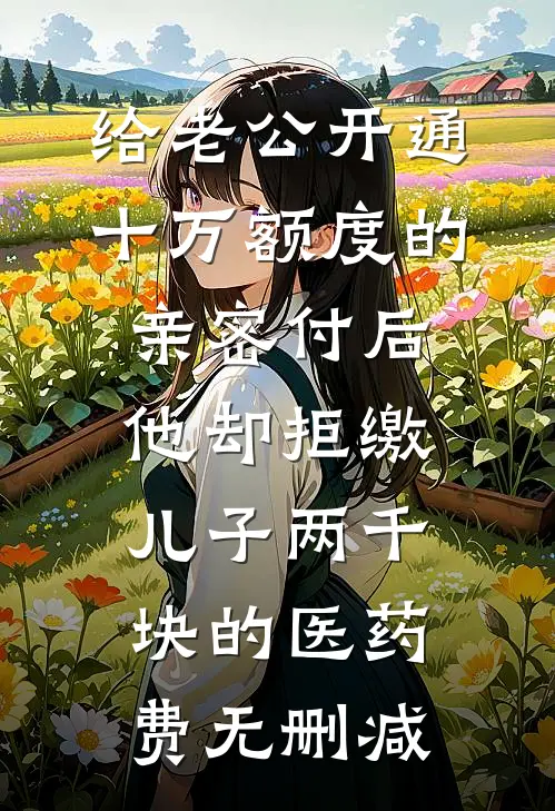 给老公开通十万额度的亲密付后，他却拒缴儿子两千块的医药费无删减