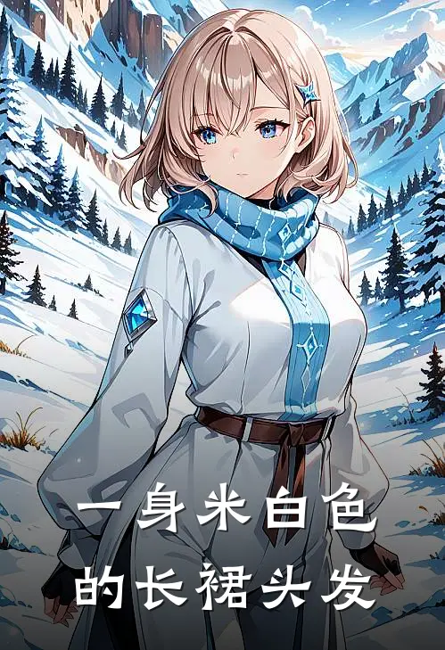 一身米白色的长裙头发