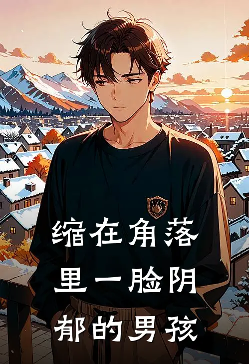 缩在角落里一脸阴郁的男孩