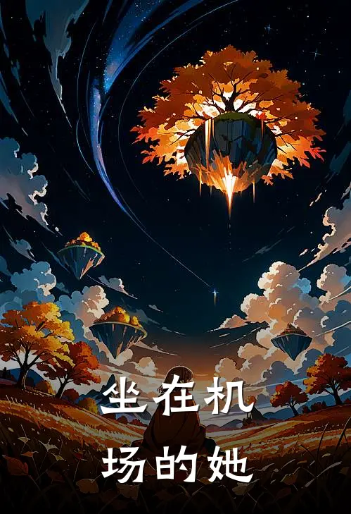 坐在机场的她
